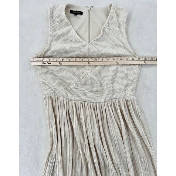 Ivy & Blu Ivory Gold Dress Midi Sleeveless Party Occasion Metallic 6 M - Picture 10 of 11